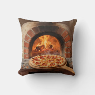 Coussin Pizza au Pepperoni Cuit au Feu de Bois Italien Rus