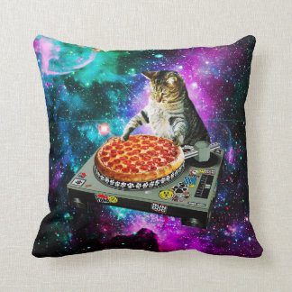 Coussin Pizza de chat du DJ de l'espace