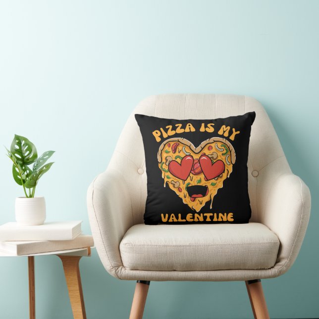 Coussin Pizza Est Ma Saint-Valentin (Chaise)