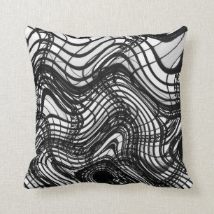 Coussin Plafond noir et blanc onduleux, images de SVP de