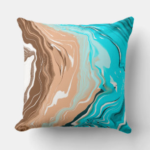 Coussin Plage Abstraite Fluid Art