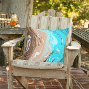 Coussin Plage Abstraite Fluid Art
