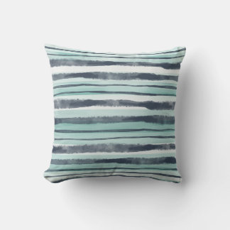 Coussin Plage Aquarelle Abstraite Marine Bleu Et Aqua