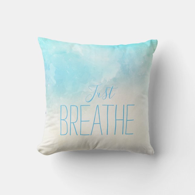 Coussin Plage Aquarelle Respirer Simplement (Recto)