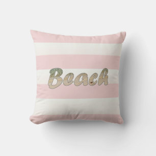 Coussin Plage Art rose Cabana Stripe