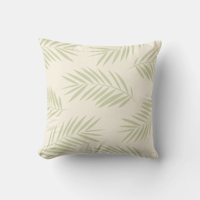 Coussin Plage aux feuilles de palmier I Vert (Recto)