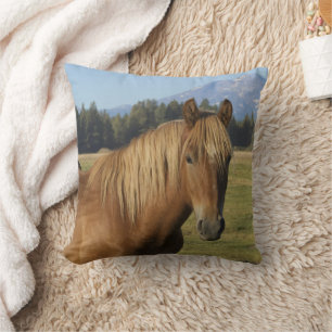 Coussin Plage Cascade Cheval de châtaignes