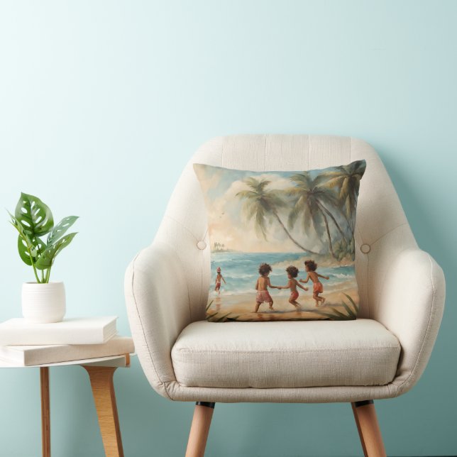Coussin Plage Chaleureuse Tableau Enfants (Chaise)