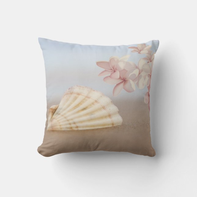 Coussin Plage, Coquillage, Plumeria (Recto)