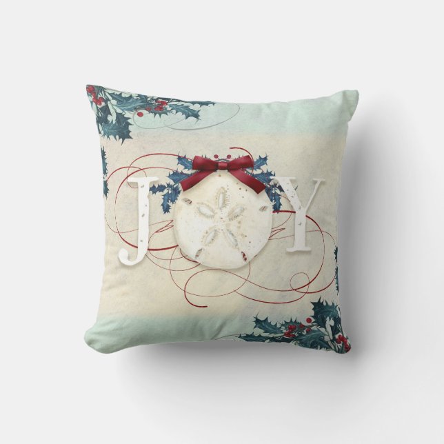 Coussin Plage Côte Noël Joie Sable Dollar Bleu Holly (Recto)