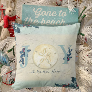 Coussin Plage Côte Noël Joie Sable Dollar Holly Nom