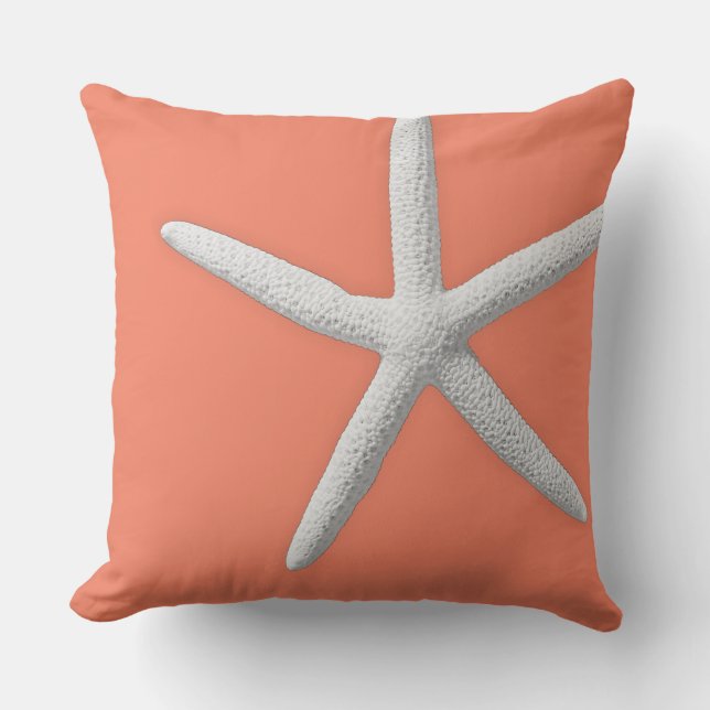 Coussin Plage côtière de Coral Tropical White Starfish (Recto)