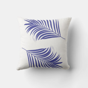 Coussin Plage côtière tropicale Bleue Orange Palm Tree Lea