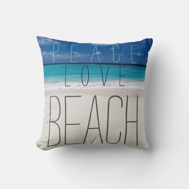 Coussin Plage d'amour de paix (Recto)