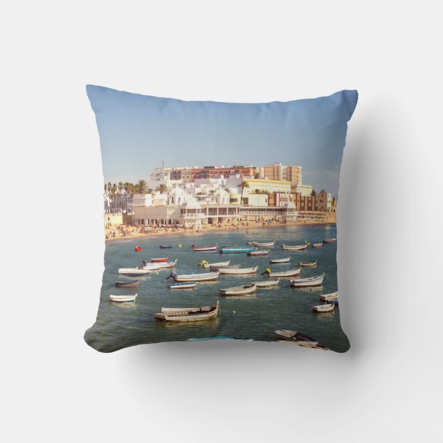 Coussin Plage de Caleta à Cadix, Andalousie, Espagne (Recto)