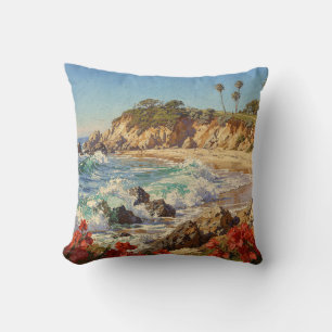 Coussin Plage de Californie Art côtier impressionniste