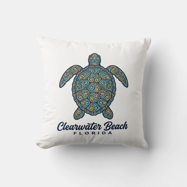 Coussin Plage de Clearwater Floride Tortue de mer Concepti (Recto)