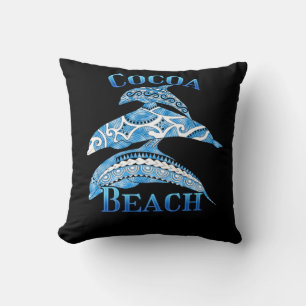 Coussin Plage de Cocoa Floride Vacances Dauphins Tribaux