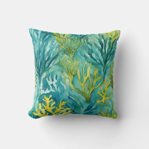 Coussin Plage de corail d'algues de l'océan turquoise Plag