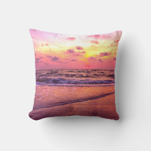 Coussin Plage de coucher de soleil rose Naples, Floride Co