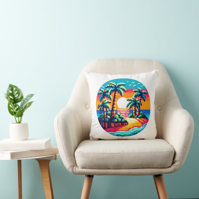 Coussin Plage de coucher de soleil tropicale Relaxant Pixe (Chaise)