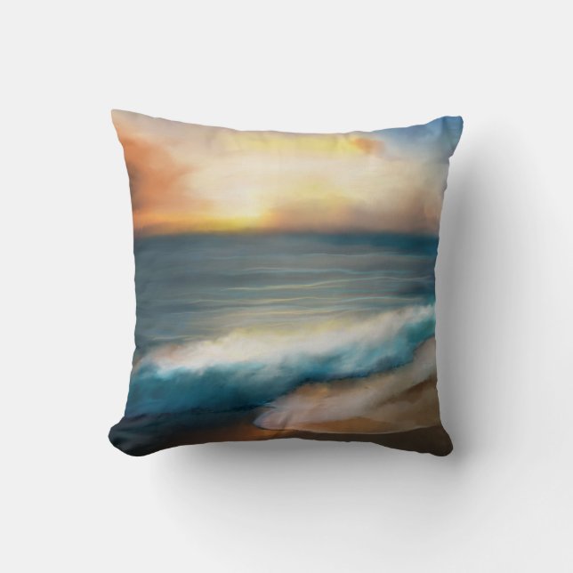 Coussin Plage de coucher de soleil vue sur l'océan 283 (Recto)