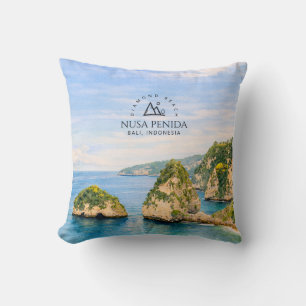 Coussin Plage de diamants Bali Aquarelle Mer turquoise