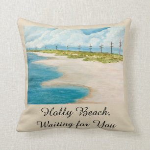Coussin Plage de houx, vous attendant