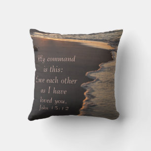 Coussin Plage De Marche En Couple À Sunrise John 15 12