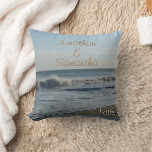 Coussin Plage de mariage Sable Océan Amour Lancer