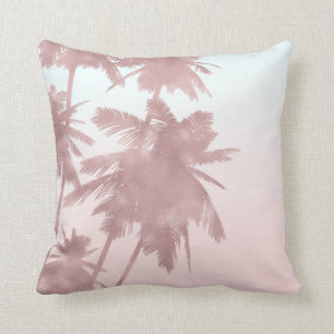 Coussin Plage de Palmiers roses Gold Rose Ombre Palmiers C