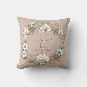 Coussin Plage de Plage de Palm Blush Floral Dream Love