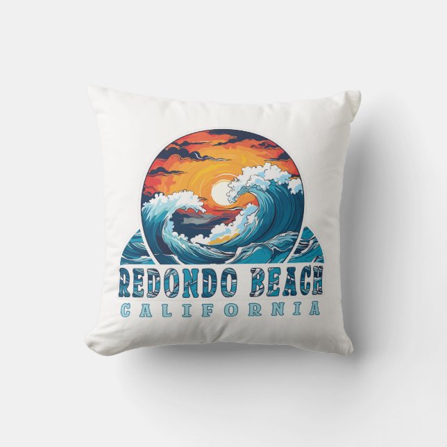 Coussin Plage de Redondo Californie (Recto)