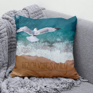 Coussin Plage de Seagull Vibes seulement Vagues de bord de