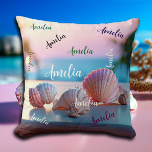 Coussin Plage d'été personnalisée Élégant