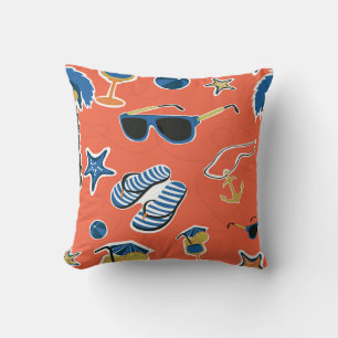 Coussin Plage d'été : Relaxant Motif sans couture.
