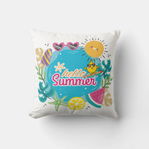 Coussin Plage d'été tropicale vibrante