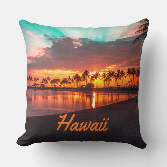 Coussin Plage d'Hawaii Îles Hawaïennes (Recto)