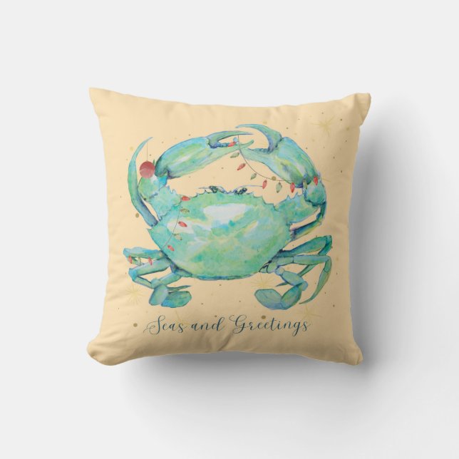 Coussin Plage du Crabe de Noël (Recto)