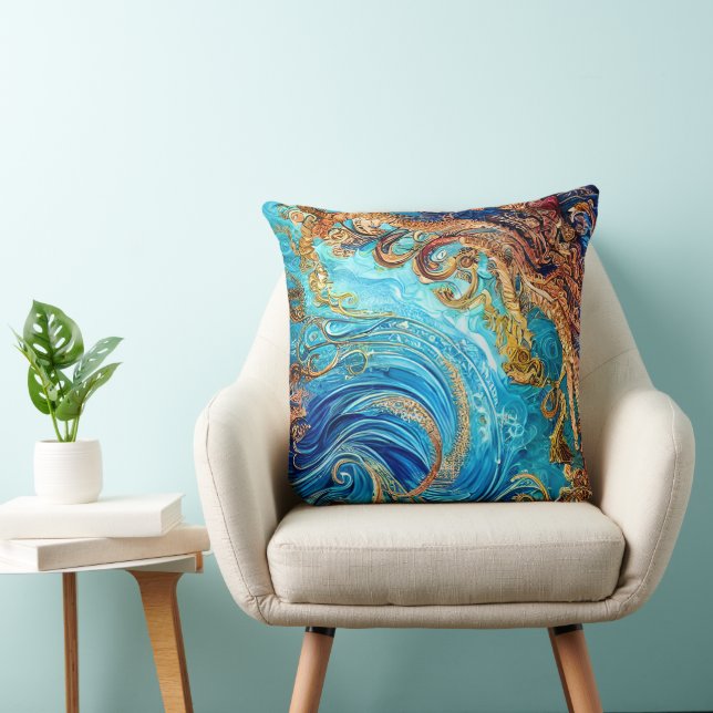 Coussin Plage du paysage marin tropical Vagues océaniques (Chaise)