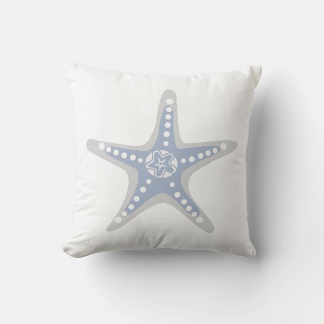 Coussin Plage étoile de mer  design nautique d'été (Recto)