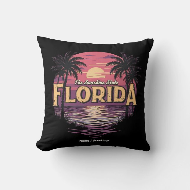 Coussin Plage Florida Au Coucher Du Soleil Surplombant L'O (Recto)