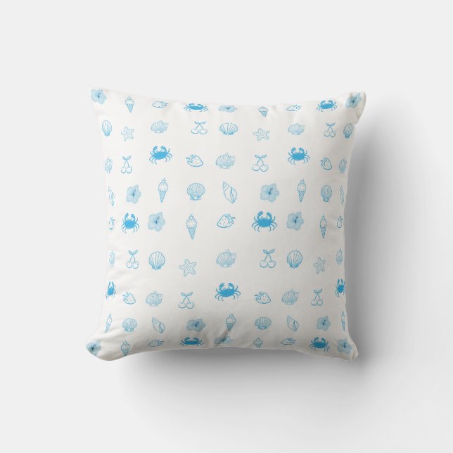Coussin Plage grecque minimaliste (Recto)