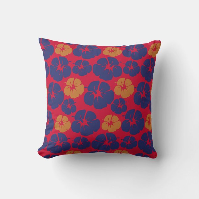 Coussin Plage Hibiscus Tropical Floral (Recto)