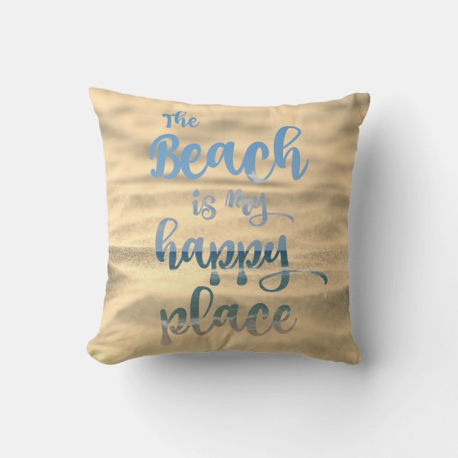 Coussin Plage Lieu Heureux (Recto)