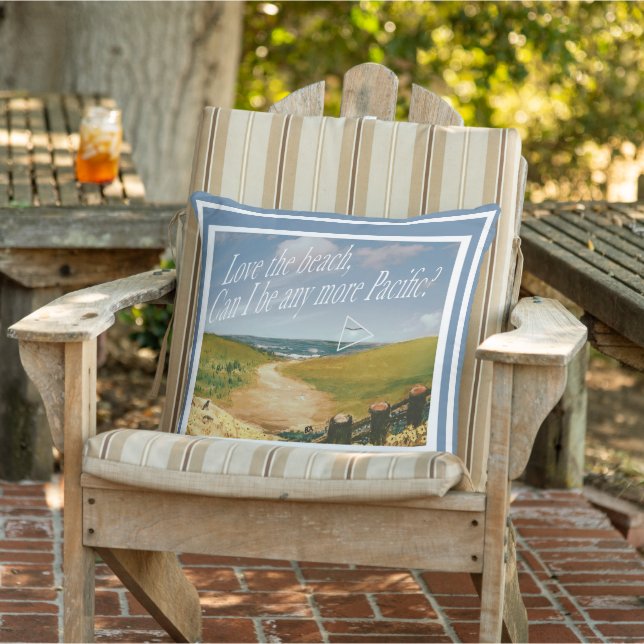 Coussin Plage Love Typographie Amusant Pun (Chaise)