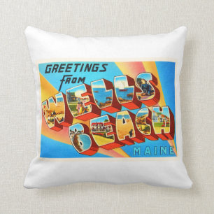 Coussin Plage Maine de puits JE vieux souvenir de Vintage