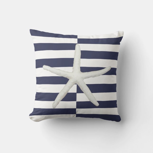 Coussin Plage moderne Starfish Gras Gratuit Marine rayée e (Recto)