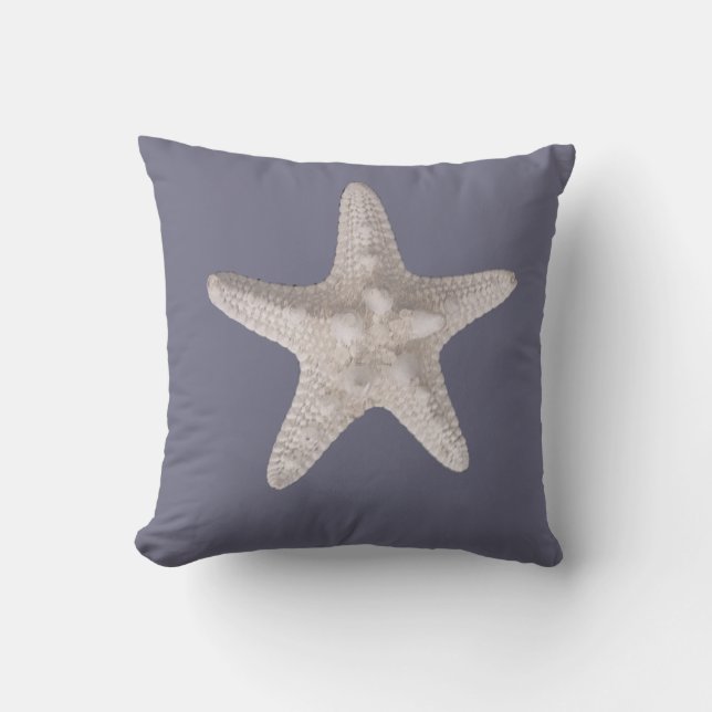 Coussin Plage Nautique Bleu Dusty Bleu Amier blanc (Recto)