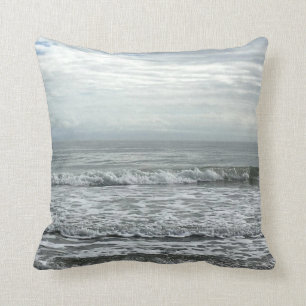 Coussin Plage Ocean Water Sky Blue White Grey Cute Coastèr